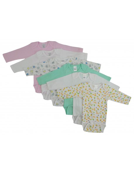 Girls Long Sleeve Printed Onezie Variety 6 Pack