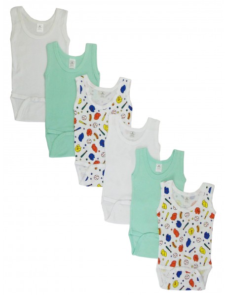 Boys Printed Tank Top 6 Pack