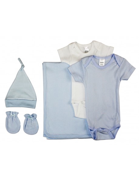 Newborn Baby Boy 5 Pc Layette Baby Shower Gift Set