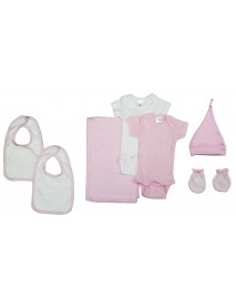 Newborn Baby Girl 7 Pc Layette Gift Set