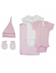 Newborn Baby Girl 5 Pc Layette Baby Shower Gift Set