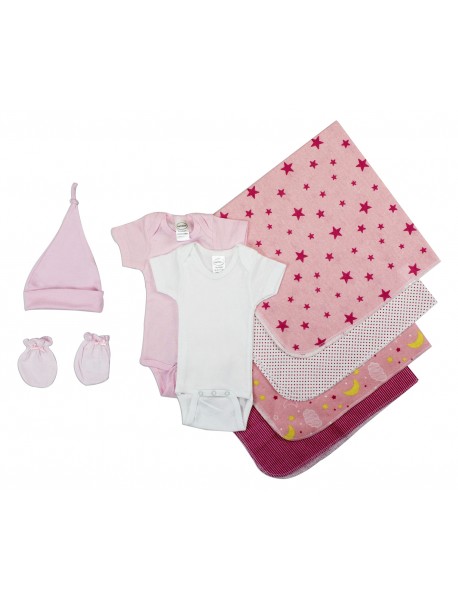 Essential Newborn Baby Girl 8 Piece Layette Set