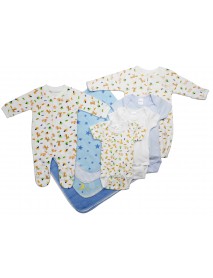 Newborn Baby Boy 9 Pc Layette Baby Shower Gift Set