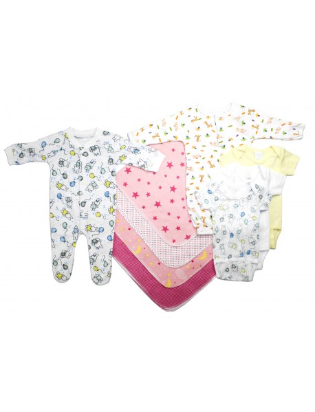 Newborn Baby Girls 9 Pc Layette Baby Shower Gift Set