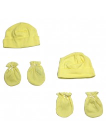 Unisex Baby Cap and Mittens 4 Piece Set