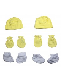Unisex Cap, Booties and Mittens 6 Piece Layette Set