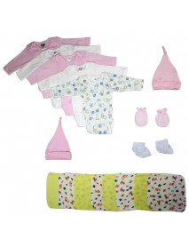 Newborn Baby Girl 17 Pc Layette Baby Shower Gift Set