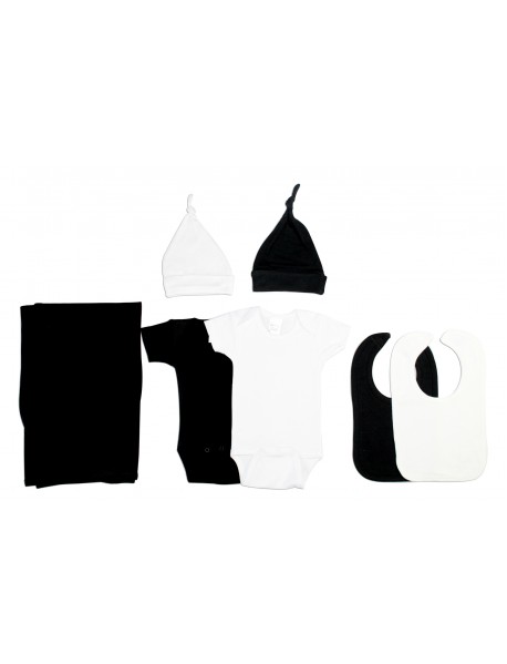 Black and White 7 Piece Layette Set