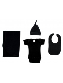 Black 4 Piece Layette Set