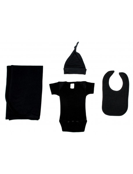 Black 4 Piece Layette Set