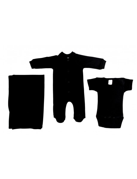 Black 3 Piece Layette Set