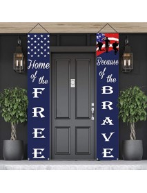 180x30cm American Patriotic Independence Day Decor Banner Flag Porch Front Door Curtain Party Decoration Stars Flag Couplets