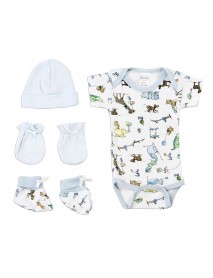 Newborn Baby Boys 4 Pc Layette Baby Shower Gift Set