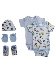 Newborn Baby Boys 5 Pc Layette Baby Shower Gift Set
