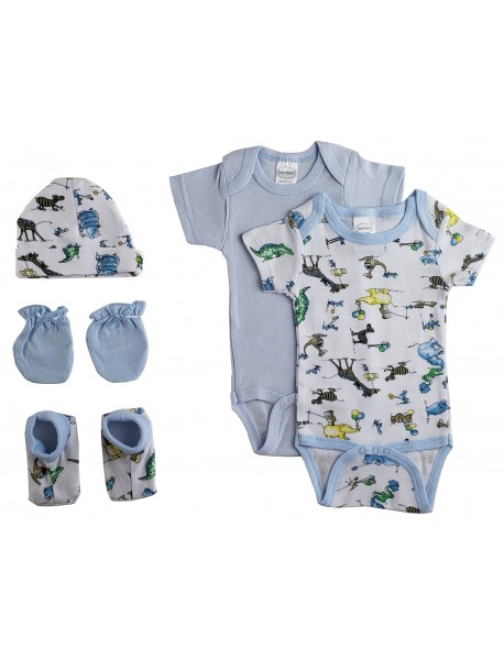 Newborn Baby Boys 5 Pc Layette Baby Shower Gift Set