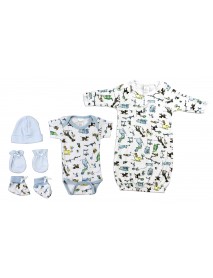 Newborn Baby Boys 5 Pc Layette Baby Shower Gift Set