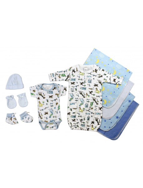 Newborn Baby Boys 9 Pc Layette Baby Shower Gift Set