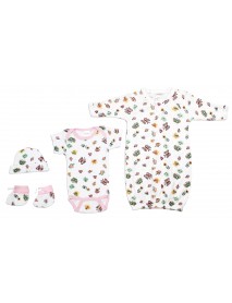 Newborn Baby Girls 4 Pc Layette Baby Shower Gift Set
