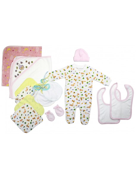 Newborn Baby Girls 14 Pc Layette Baby Shower Gift Set