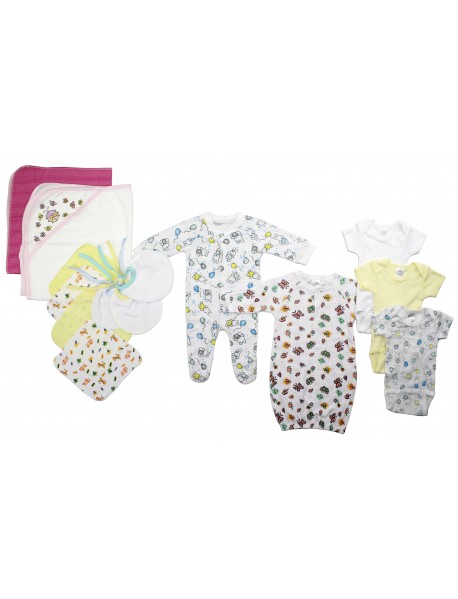 Newborn Baby Girls 14 Pc Layette Baby Shower Gift Set