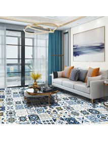 Mediterranean Style Ceramic Tiles Stickers Decals Self-adhesive Non-slip Wear-resistant Floor Stickers Home Renovation Decor Art Patchwork Sticker