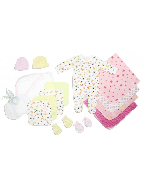 Newborn Baby Girls 17 Pc Layette Baby Shower Gift Set
