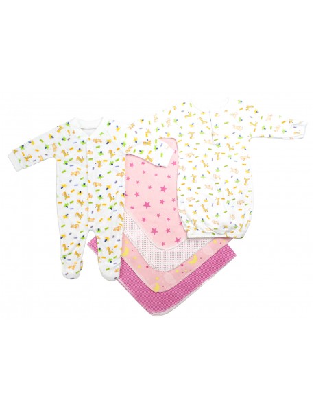 Newborn Girls 6 Piece Layette Set