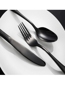 4Pcs Stainless Steel Black Gold Flatware Dinnerware Cutlery Fork Spoons Tableware Set for Kitchen Dinner Tool