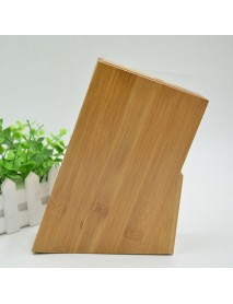 6 Slot Bamboo Cutter Holder Block Scissor Storage Rack Wooden Kitchen Organizer Tools