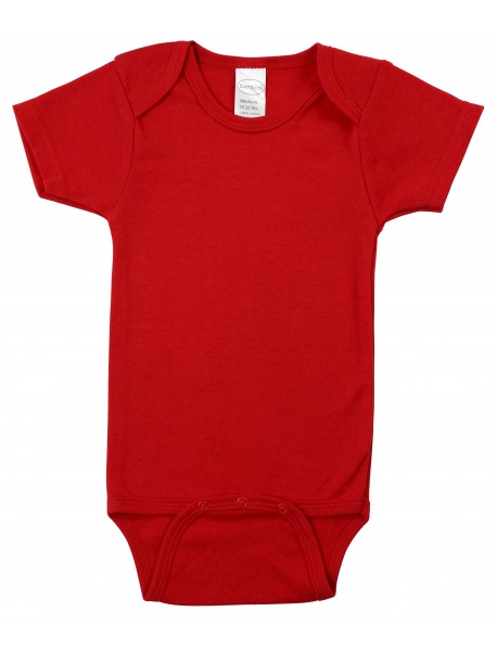 Red Interlock Short Sleeve Bodysuit Onezie