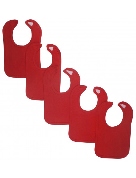 Red Baby Bibs (Pack of 5)