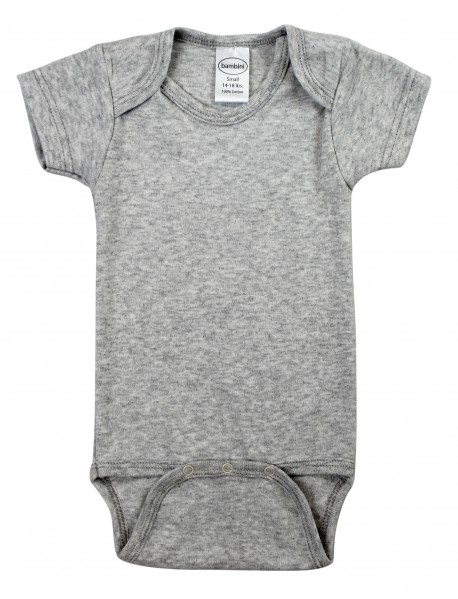Grey Interlock Short Sleeve Bodysuit Onezie