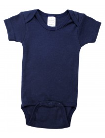 Navy Interlock Short Sleeve Bodysuit Onezie