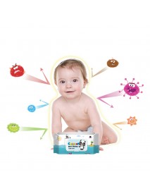 60Pcs/Pack Children Wet Wipes Hands Mouth Cleaning Paper Non-Fluorescent for Healthcare Cleaner