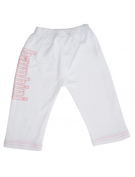Girls White Pants with Print