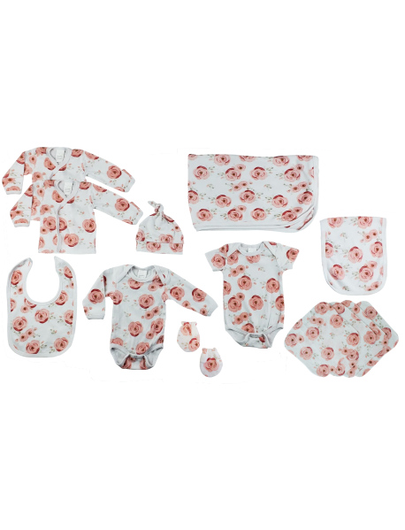 Rose Print Newborn 13 Piece Set