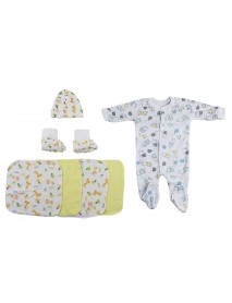 Sleep-n-Play, Cap Booties and Washcloths - 7 pc Set