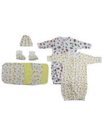 Gowns, Cap Booties and Washcloths - 8 pc Set