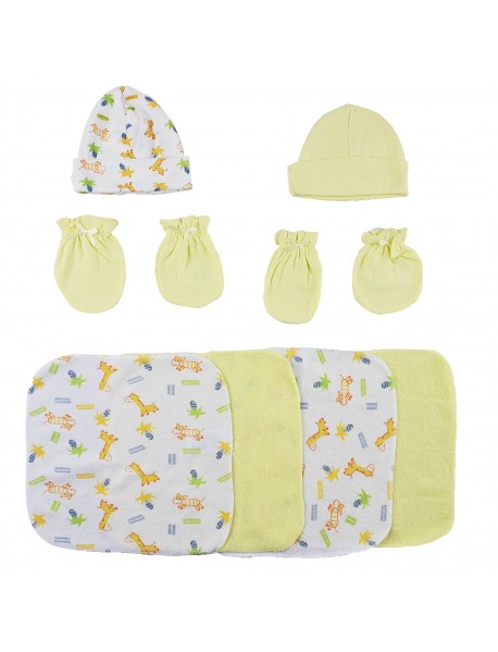 Caps, Mittens and Washcloths - 8 pc Set