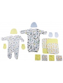 Sleep-n-Play, Gown, Caps, Mittens and Washcloths - 14 pc Set