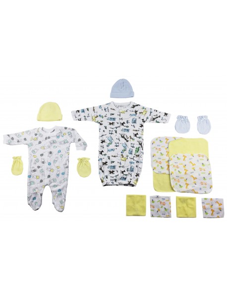 Sleep-n-Play, Gown, Caps, Mittens and Washcloths - 14 pc Set