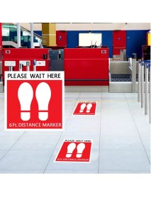 Epidemic Prevention Window Background Wall Keep Distance Healthcare Sticker for Home Floor Decor
