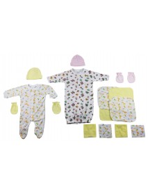 Sleep-n-Play, Gown, Caps, Mittens and Washcloths - 14 pc Set