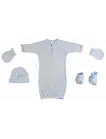 Preemie Gown, Cap, Mittens and Booties - 4 pc Set