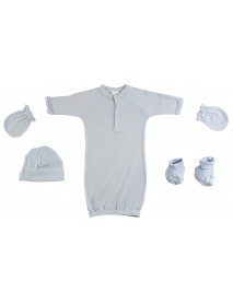 Preemie Gown, Cap, Mittens and Booties - 4 pc Set
