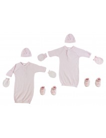 Preemie Gown, Cap, Mittens and Booties - 8 pc Set