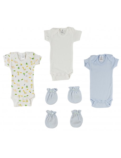 Preemie Onezies and Mittens - 5 Pcs Set