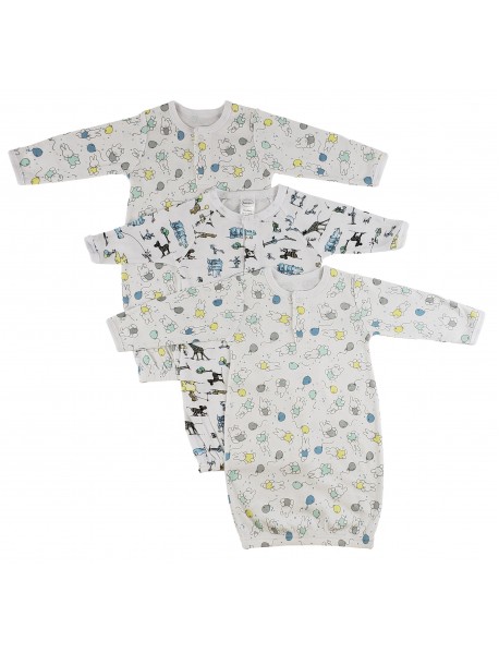 Girls Print Infant Gowns - 3 Pack