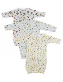 Girls Print Infant Gowns - 3 Pack