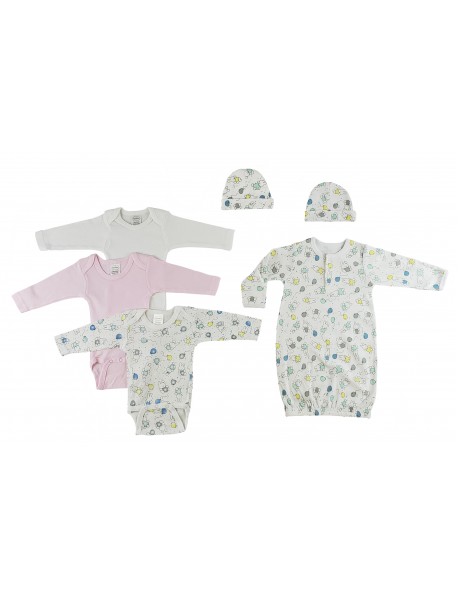Gown, Onezies and Caps - 6 pc Set